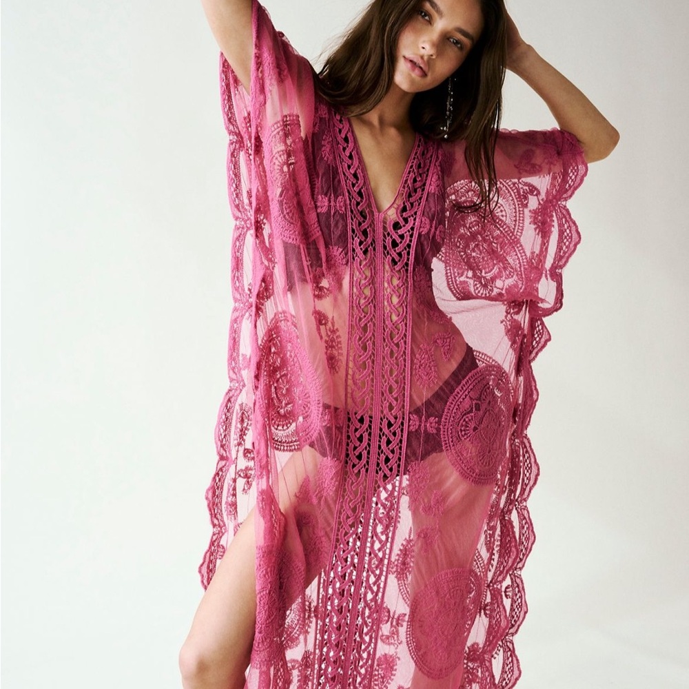 Free People Killer Queen Kaftan in Sangria